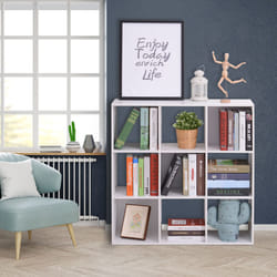 HOMCOM 9 Cube Storage Unit Cabinet Bookcase Display Shelves, White