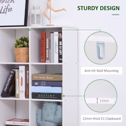 HOMCOM 9 Cube Storage Unit Cabinet Bookcase Display Shelves, White