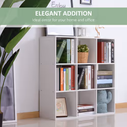 HOMCOM 9 Cube Storage Unit Cabinet Bookcase Display Shelves, White - Additional view 4