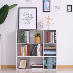 HOMCOM 9 Cube Storage Unit Cabinet Bookcase Display Shelves, White - Additional view 6
