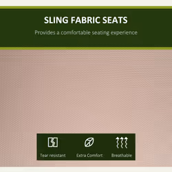 Outsunny 3 Seat Metal Fabric Backyard Balcony Patio Swing Chair with Canopy Top