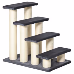 PawHut Dog Steps for Bed 4 Step Pet Stairs ladder for Dog Cat Scratch Post Grey - Additional view 8