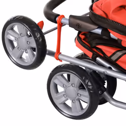PawHut Pet Stroller Carrier Foldable Deluxe Jogger Walk Travel Dog Cat Red - Additional view 7