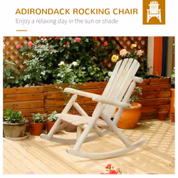 Outsunny Wooden Traditional Rocking Chair Lounger Relaxing Balcony Garden Seat