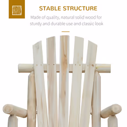 Outsunny Wooden Traditional Rocking Chair Lounger Relaxing Balcony Garden Seat
