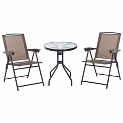 3pc Outsunny Bistro Furniture Set | Outdoor Table & Chairs