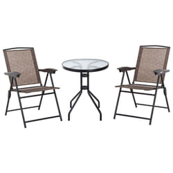3pc Outsunny Bistro Furniture Set | Outdoor Table & Chairs