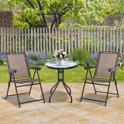 3pc Outsunny Bistro Furniture Set | Outdoor Table & Chairs