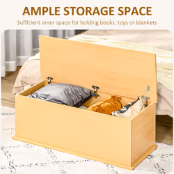 HOMCOM Storage Chest With Lid, 113L Storage Box, Burlywood - Additional view 11
