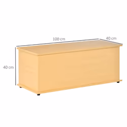 HOMCOM Storage Chest With Lid, 113L Storage Box, Burlywood - Additional view 6