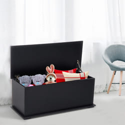 HOMCOM Storage Chest With Lid, 113L Storage Box, Black