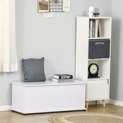HOMCOM Storage Chest With Lid, 113L Storage Box, White