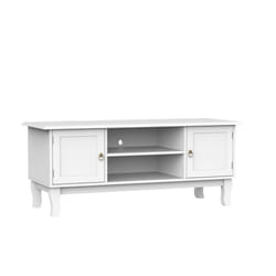 HOMCOM Modern TV Stand with Storage Shelf and Two Door Cabinets