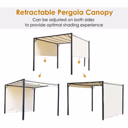 Outsunny 3 x 3(m) Pergola Metal Gazebo Outdoor Sun Shade Shelter Canopy