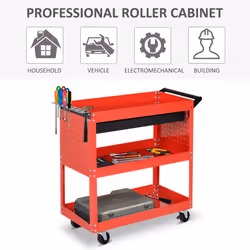 DURHAND 3-tier Tool Trolley Cart Roller Cabinet Garage Workshop with Drawer - Additional view 5