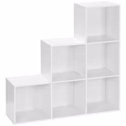 HOMCOM Storage Cabinet with 6 Cubes Closet Organiser with 3-Tier Shelf, White