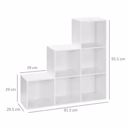 HOMCOM Storage Cabinet with 6 Cubes Closet Organiser with 3-Tier Shelf, White