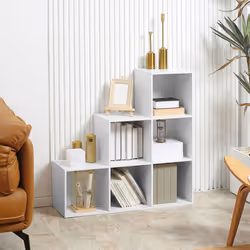 HOMCOM Storage Cabinet with 6 Cubes Closet Organiser with 3-Tier Shelf, White - Additional view 4