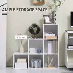 HOMCOM Storage Cabinet with 6 Cubes Closet Organiser with 3-Tier Shelf, White - Additional view 5