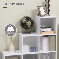 HOMCOM Storage Cabinet with 6 Cubes Closet Organiser with 3-Tier Shelf, White - Additional view 6