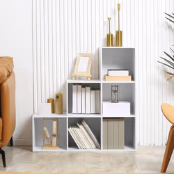 HOMCOM Storage Cabinet with 6 Cubes Closet Organiser with 3-Tier Shelf, White - Additional view 7