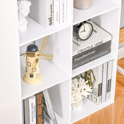 HOMCOM 6-Cube Bookshelf, Display Shelving Unit for Home Office, White - Additional view 7