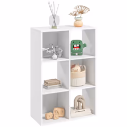 HOMCOM 6-Cube Bookshelf, Display Shelving Unit for Home Office, White - Additional view 8