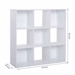 HOMCOM 9 Cube Storage Cupboard Bookcase Bookshelf Home Office, White