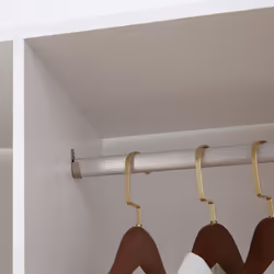 HOMCOM Mobile Double Open Wardrobe w/ Clothes Hanging Rail Colthing White - Additional view 6