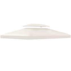 Outsunny 3x4m Gazebo Replacement Roof Canopy 2 Tier Top UV Cover Patio Cream