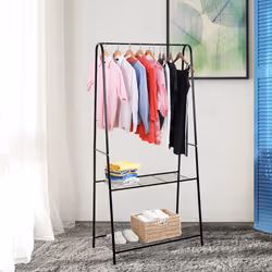 HOMCOM A Shaped Clothes Rack Garment Hanger Hanging Rail 2-tier Shelving Metal