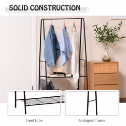 HOMCOM A Shaped Clothes Rack Garment Hanger Hanging Rail 2-tier Shelving Metal