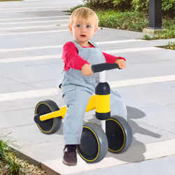 HOMCOM Baby Toddler Balance Bike Walker 3 Wheel Push Bike for 1-2 Years Yellow