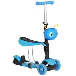 HOMCOM 5-in-1 Kids' Blue 3-Wheel Kick Scooter With Removable Seat