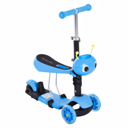 HOMCOM 5-in-1 Kids' Blue 3-Wheel Kick Scooter With Removable Seat