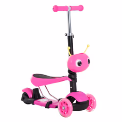 Homcom Kids' 5-in-1 Kick Scooter | Adjustable Pink Kids' Scooter