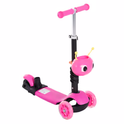 Homcom Kids' 5-in-1 Kick Scooter | Adjustable Pink Kids' Scooter