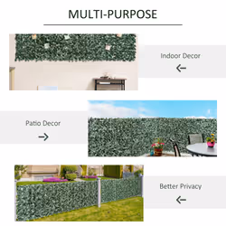 Outsunny Artificial Leaf Hedge Privacy Screen Roll Garden Fence Panel 1m x 2.4m - Additional view 4