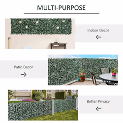 Outsunny Artificial Leaf Hedge Panel Garden Fence Privacy Screen 1.5m x 3m - Additional view 4