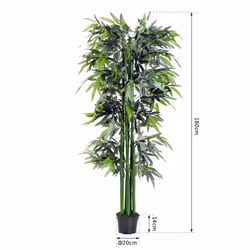 Outsunny 6ft Artificial Bamboo Tree | Large Fake Bamboo Plant
