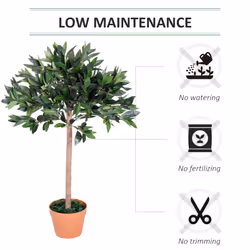 Outsunny Artificial Olive Tree Plant In an Orange Pot 90 cm for Home - Additional view 5