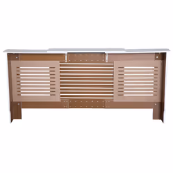 HOMCOM Extendable Radiator Cover Cabinet Slatted Design MDF White Home Office - Additional view 6