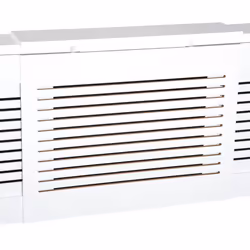 HOMCOM Extendable Radiator Cover Cabinet Slatted Design MDF White Home Office - Additional view 7