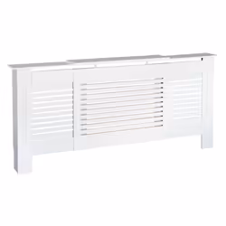 HOMCOM Extendable Radiator Cover Cabinet Slatted Design MDF White Home Office - Additional view 8