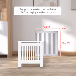 HOMCOM Radiator Cover Wooden Cabinet Vertical Slatted Vent MDF White Home - Additional view 5