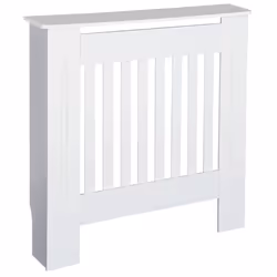 HOMCOM Radiator Cover Wooden Cabinet Vertical Slatted Vent MDF White Home - Additional view 8