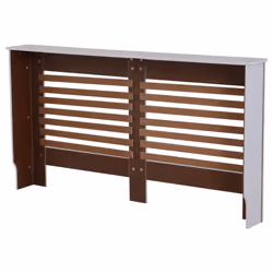 HOMCOM White Painted Radiator Cover Wooden Cabinet Horizontal Slats Modern Style - Additional view 4