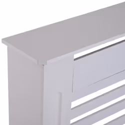 HOMCOM White Painted Radiator Cover Wooden Cabinet Horizontal Slats Modern Style - Additional view 5