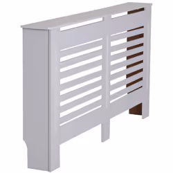 HOMCOM White Painted Radiator Cover Wooden Cabinet Horizontal Slats Modern Style - Additional view 6