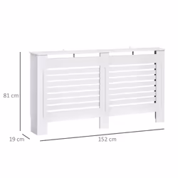 HOMCOM White Painted Radiator Cover Wooden Cabinet Horizontal Slats Modern Style - Additional view 7